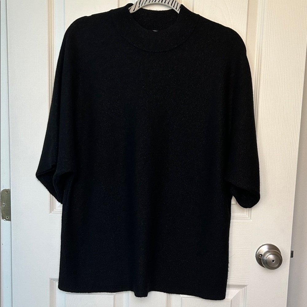 Chico's Black Shimmering Mockneck Sweater